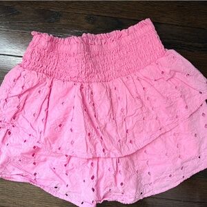 girls abercrombie kids eyelet skort- pink- sz11/12